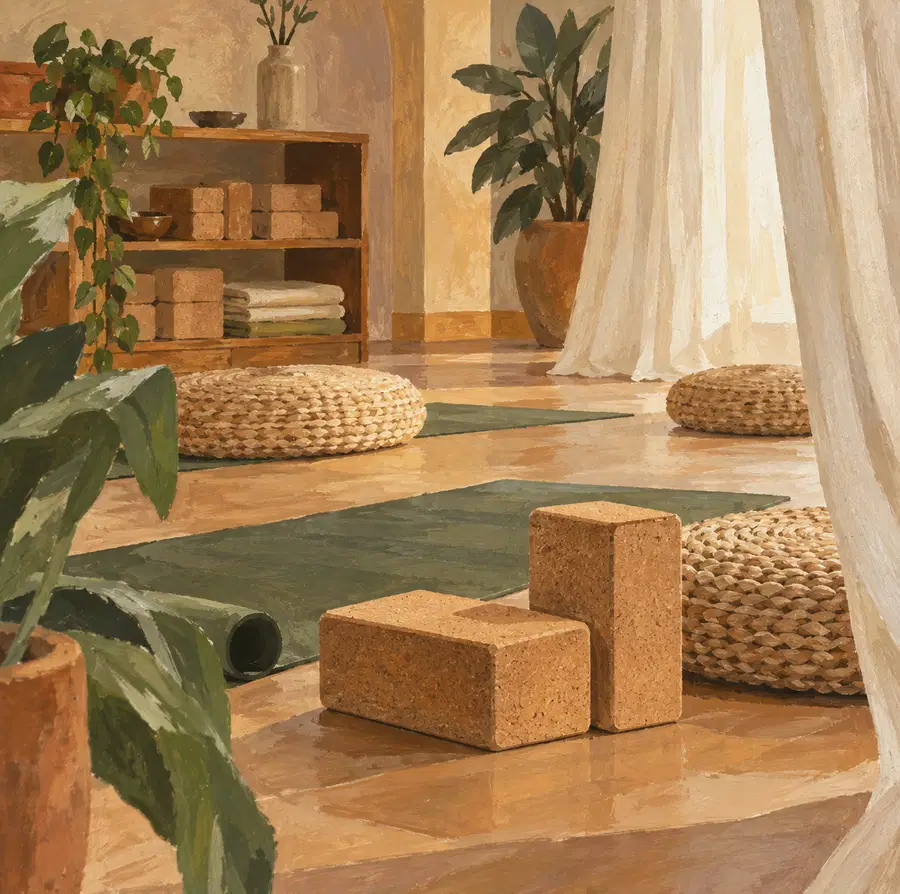 Illustration of wellness businesses equipment and workspace